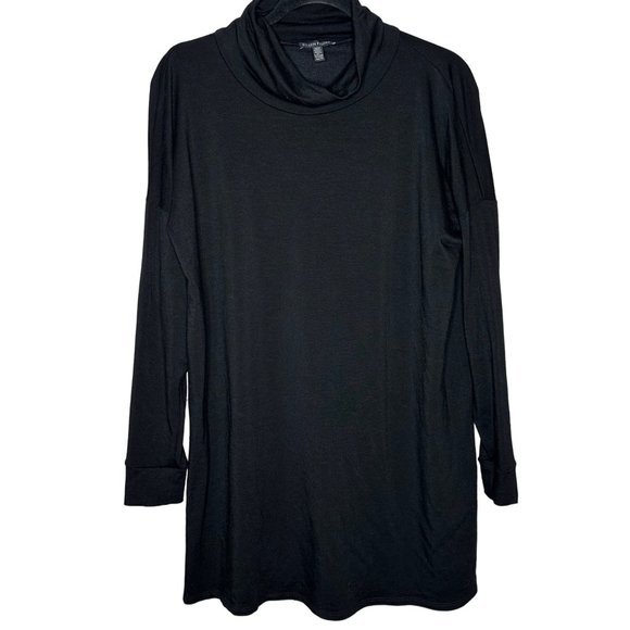 Eileen Fisher Black Turtleneck Oversized Tunic Top Size XS Style f17ttu - Picture 1 of 4